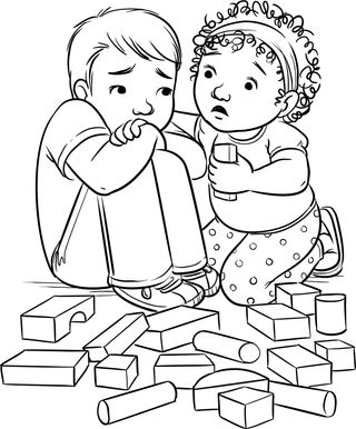 children with blocks