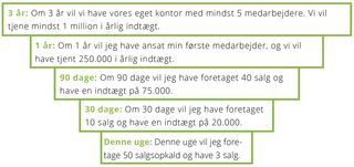 Prøve: treårige mål