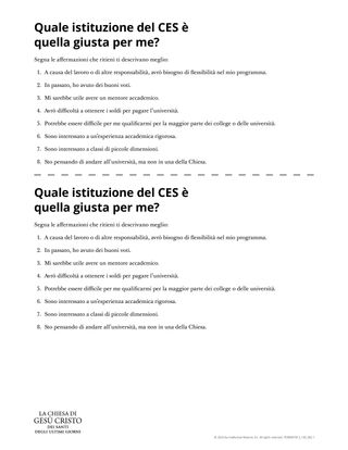 Quale istituzione del CES è quella giusta per me?