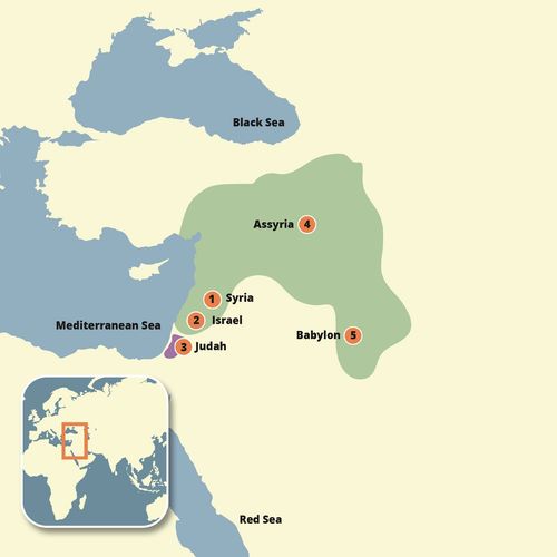 map showing places at time of Isaiah