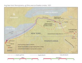 mapa sa mga agianan sa New York-Pennsylvania-Ohio