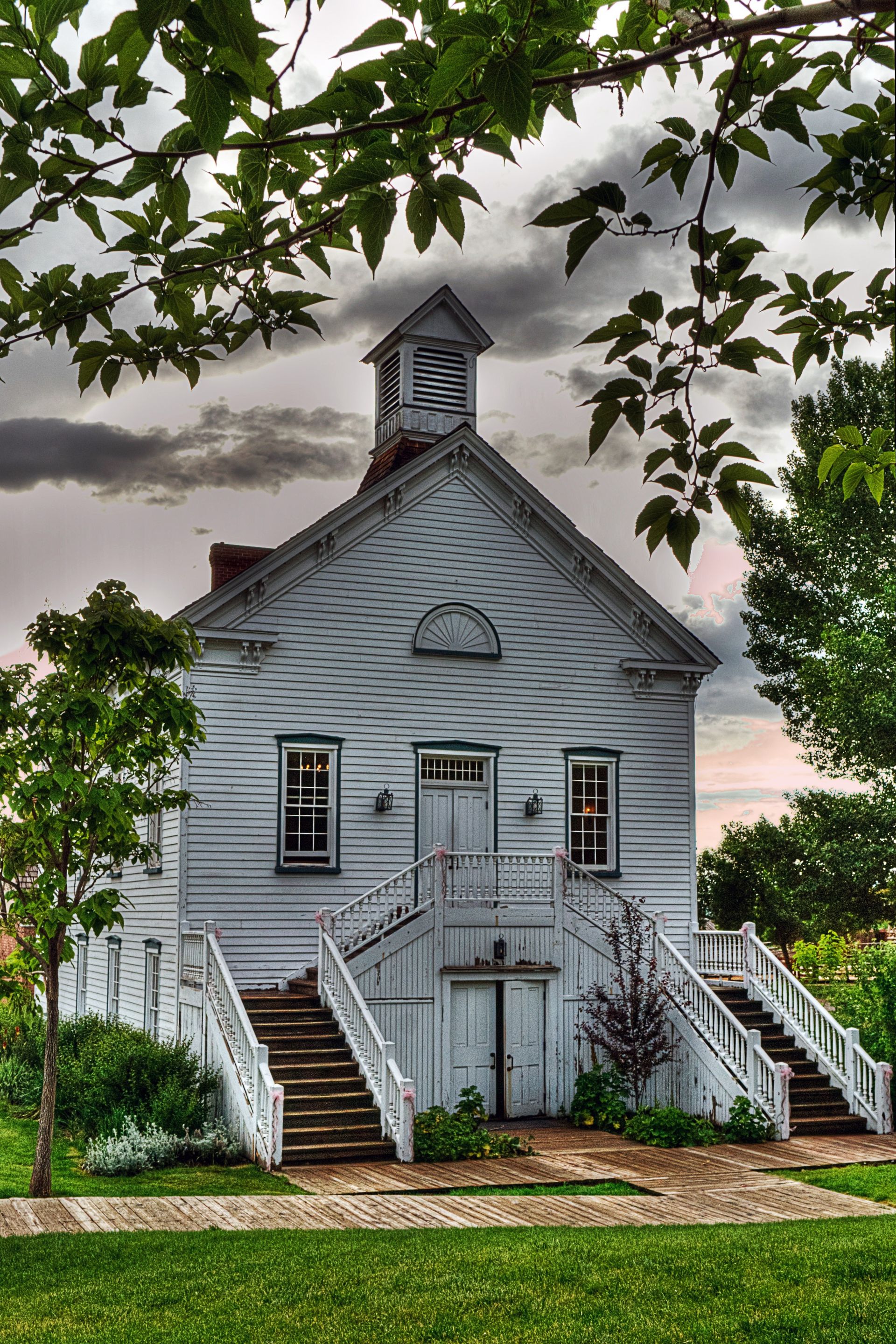 An old wooden chapel in Pine Valley, Utah.  