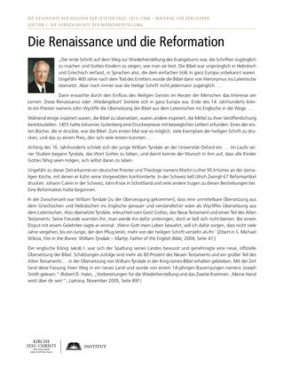 Arbeitsblatt: Die Renaissance und die Reformation