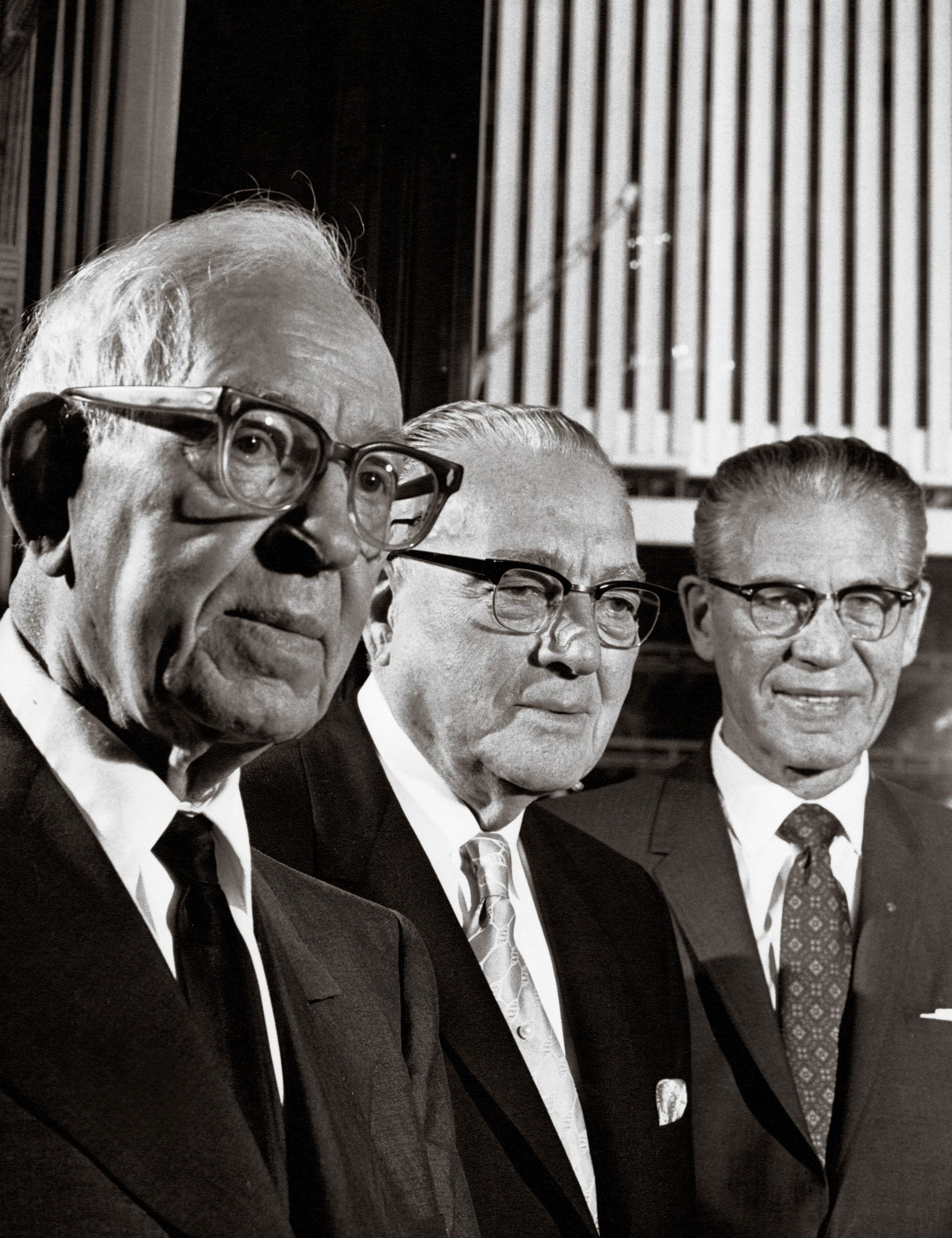 Joseph Fielding Smith with his counselors in the First Presidency, Harold B. Lee and N. Eldon Tanner. Teachings of Presidents of the Church: Joseph Fielding Smith (2013), 28