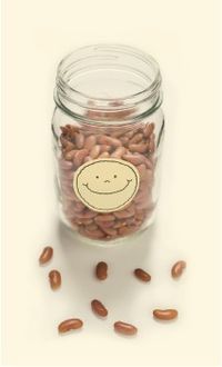 glass jar containing dry beans