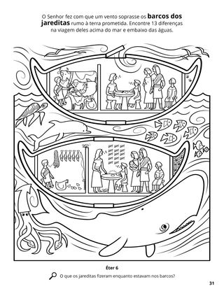 Jaredite Barges coloring page