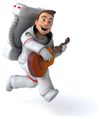 Astronaut playing guitar