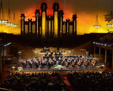 Orchestra at Temple Square performing in the Tabernacle