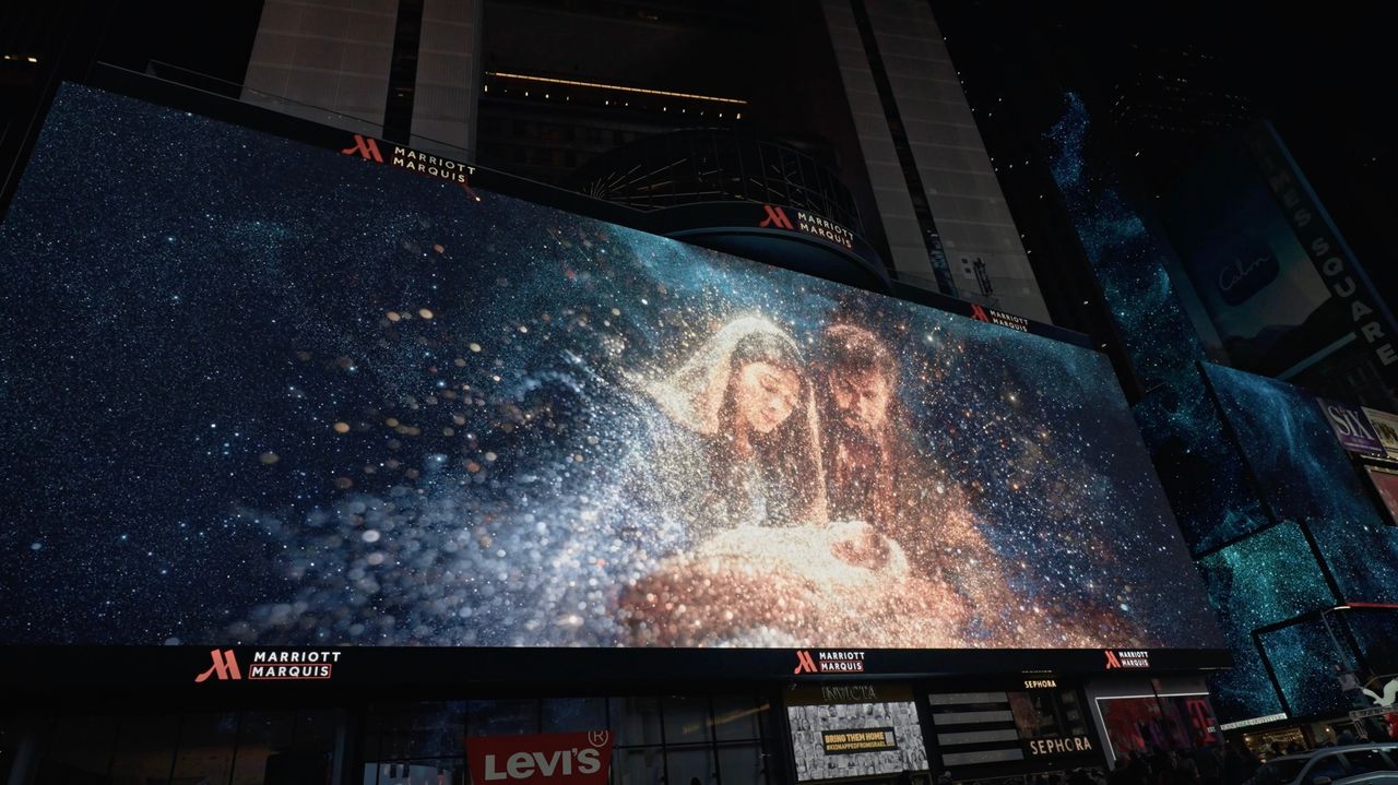 The nativity plays in Times Square