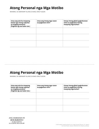 Handout bahin sa Personal nga mga Motibo