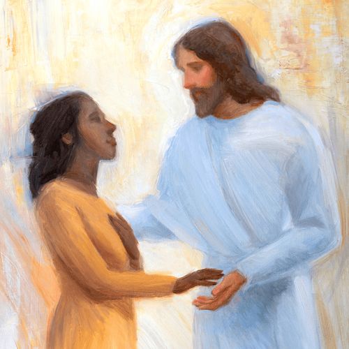 Jesus Christ with young woman