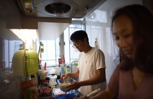 mother and daughter in the kitchen