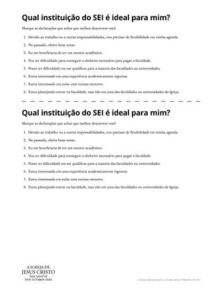 Qual instituição do SEI é ideal para mim?