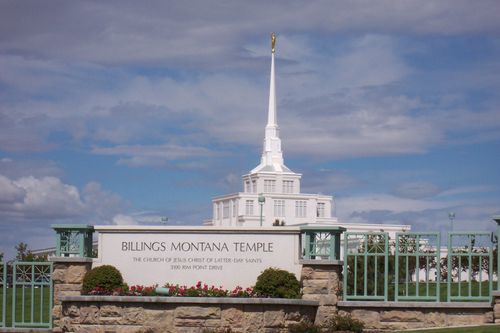 The sign on the grounds of the Billings Montana Temple that says, “Billings Montana Temple: The Church of Jesus Christ of Latter-day Saints.”