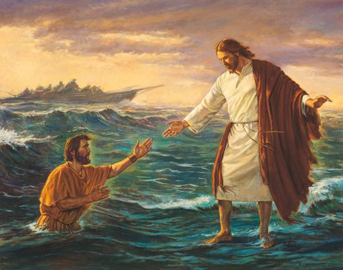 Christ walking on water