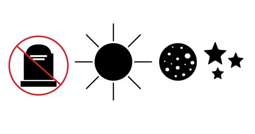 Spot images representing the kingdom of the plan of salvation. Sun, Moon, Stars