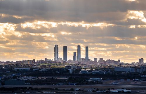 view of the city of Madrid in Spain