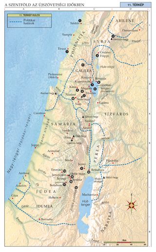 map, Holy Land in New Testament Times