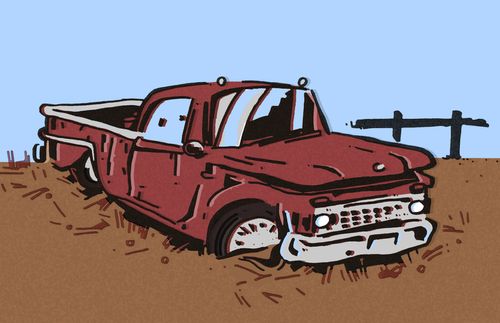 old beat-up truck