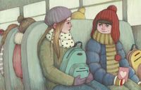 boy and girl on bus