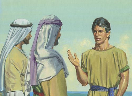 Nephi talking to Laman and Lemuel