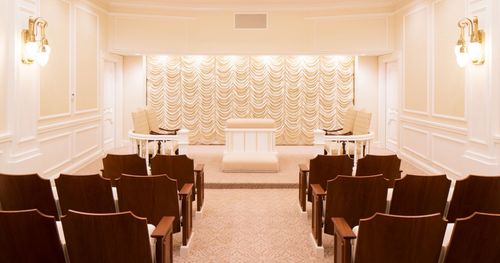 Interior of of the endowment room in the Asuncion Paraguay Temple