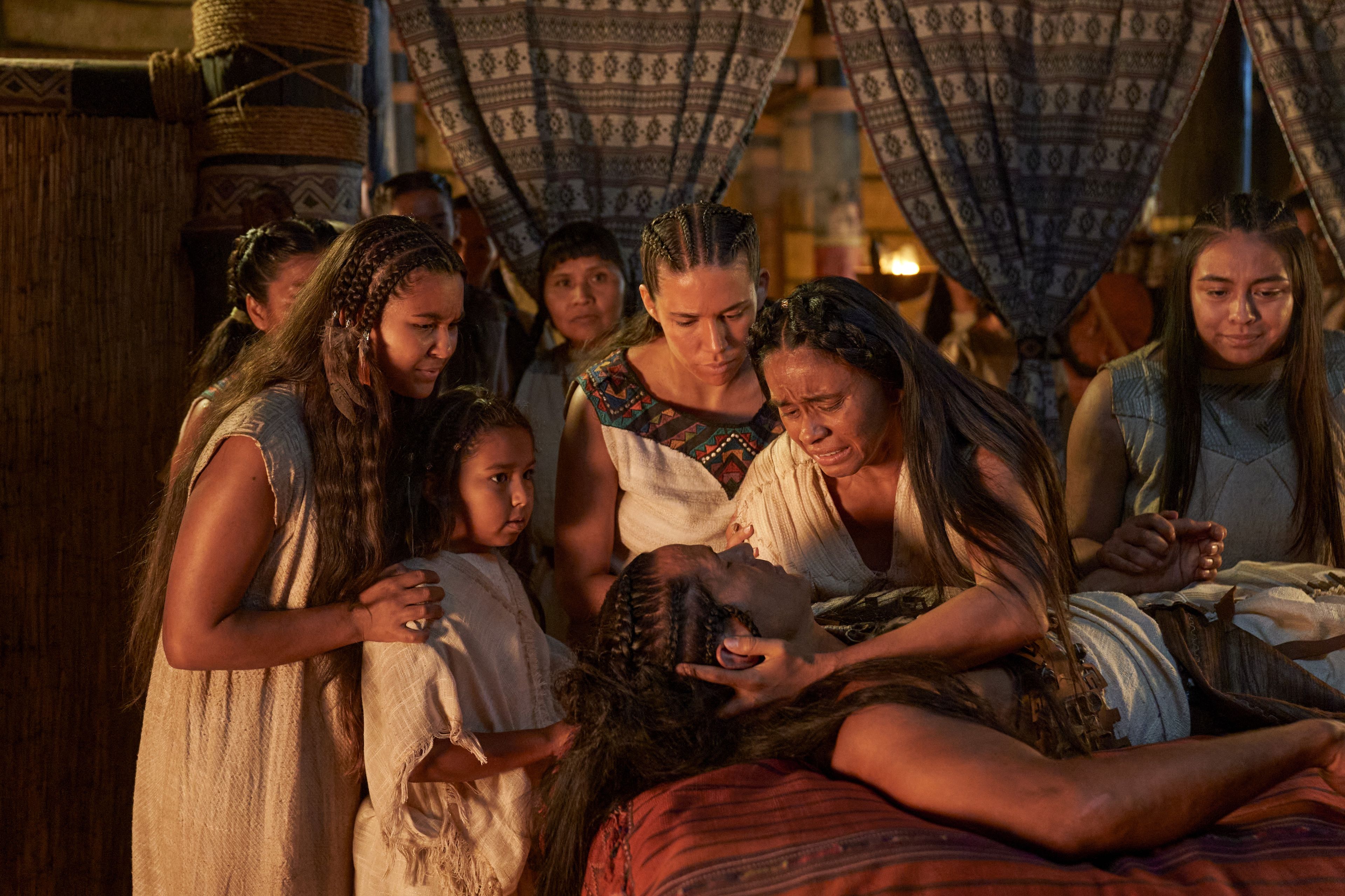 The wife of King Lamoni and their family grieve over Lamoni as he lays as if he were dead in the land of Ishmael.