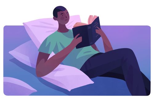 a man reading a book