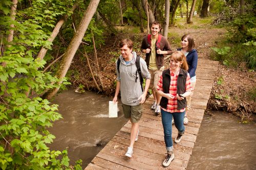 young adults on hike