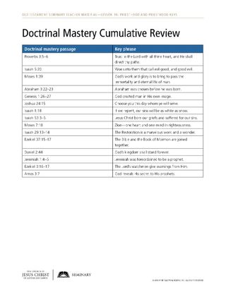 Doctrinal Mastery Cumulative Review handout