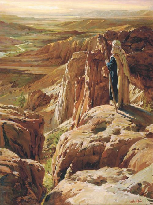 Moses standing on mountain