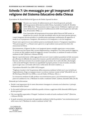 scheda per l’insegnante