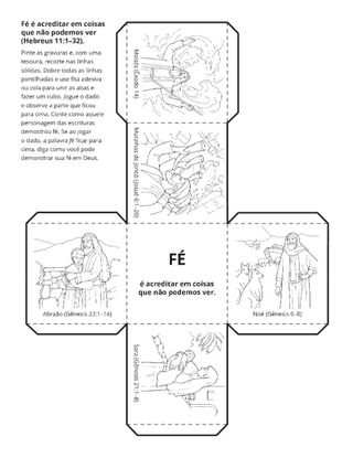 página de atividade: fé é acreditar em coisas que não podemos ver