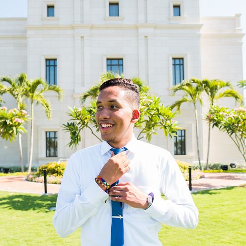 young man at temple