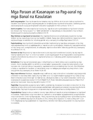 handout, mga paraan at kasanayan sa pag-aaral ng mga banal na kasulatan