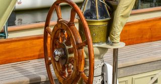 steering wheel on ship