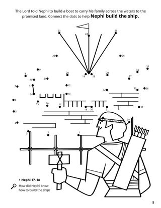 Nephi Built a Boat coloring page