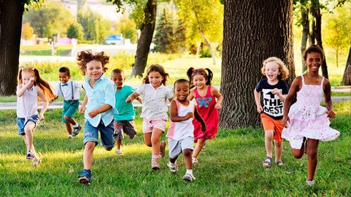 children running