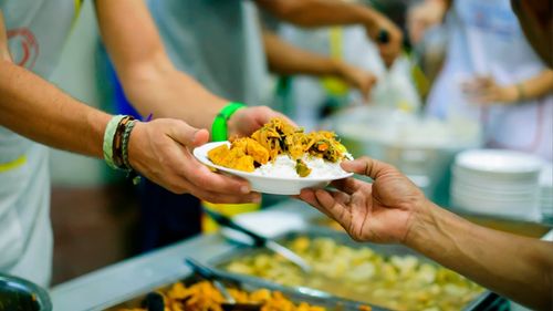 person serving food