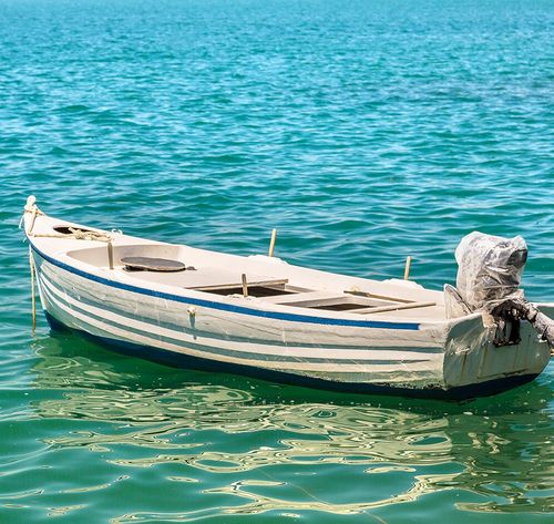 empty boat on the open water