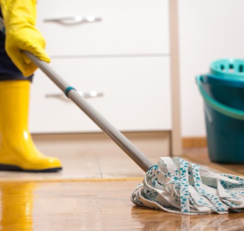 mopping the floor