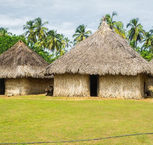 huts on an island