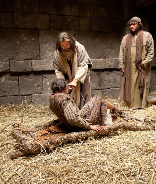 Jesus Christ healing a man