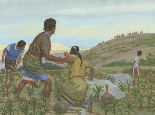 Lamanites attacking Nephites