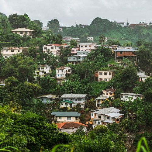 casas em uma colina