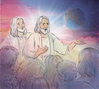 Heavenly Father & Jesus Christ explaining the creation of the earth to his spirit children