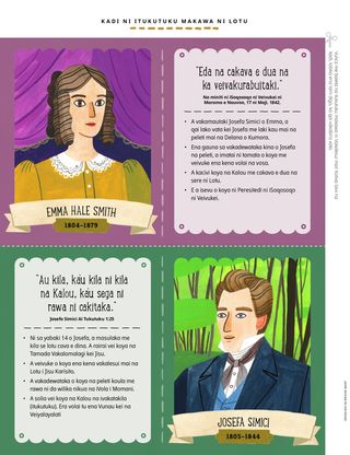 cutout cards of Emma and Joseph Smith