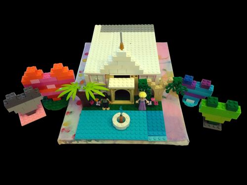 A temple made out of lego