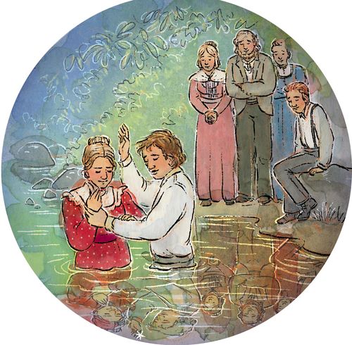 a woman being baptized