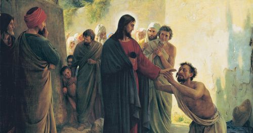 Christ healing a blind man